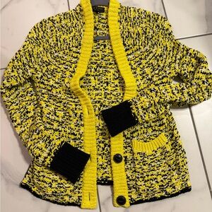 rag & bone Kids Yellow and Black Knit Jacket